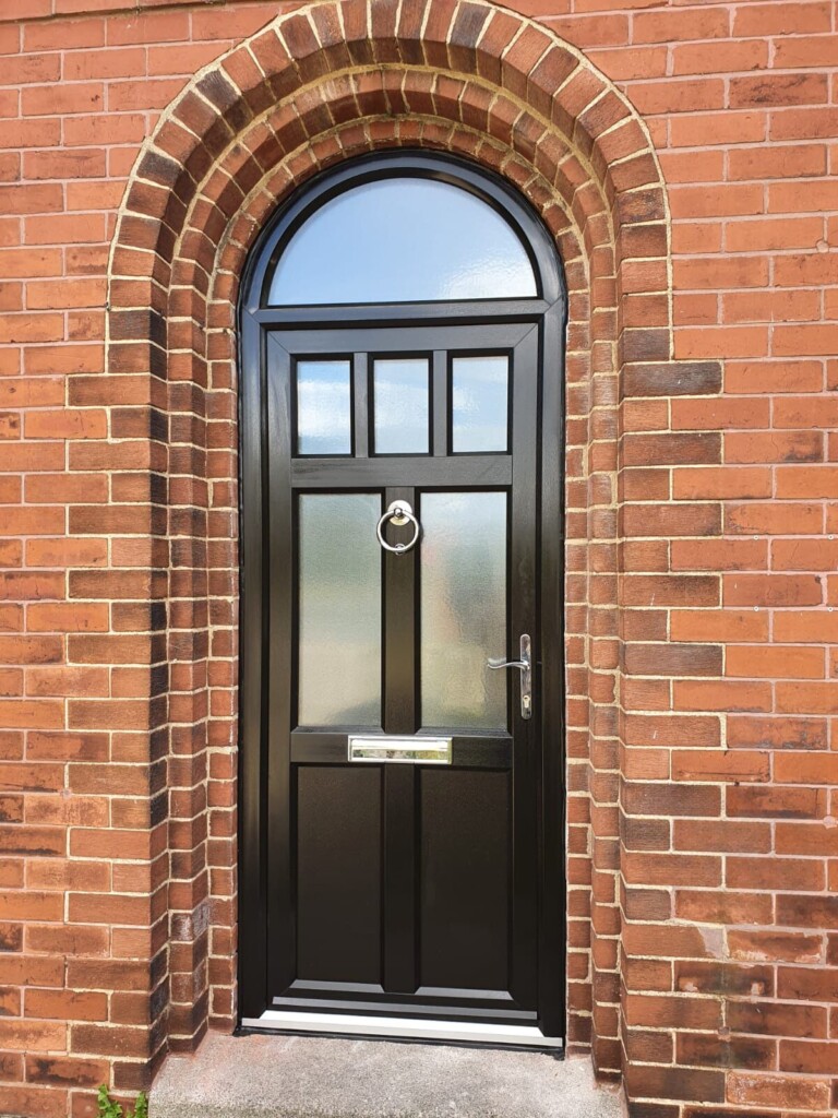 Black PVCu engineered door
